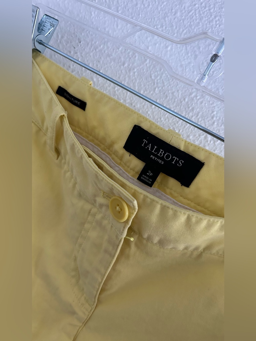 Talbots Bright Yellow Cropped Chino Pants - Picture 3 of 4